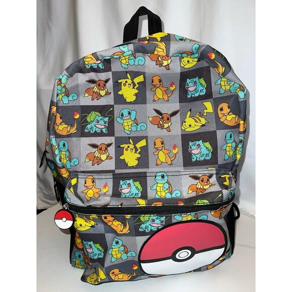 2017 POKEMON BACKPACK GRAY KIDS SCHOOL BAG - Picture 1 of 7